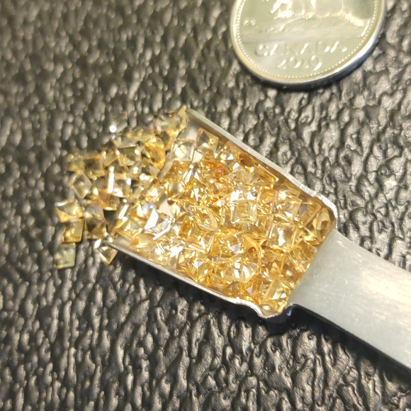 Natural Citrine Square Cut Lot #106 - Picture 2 of 4